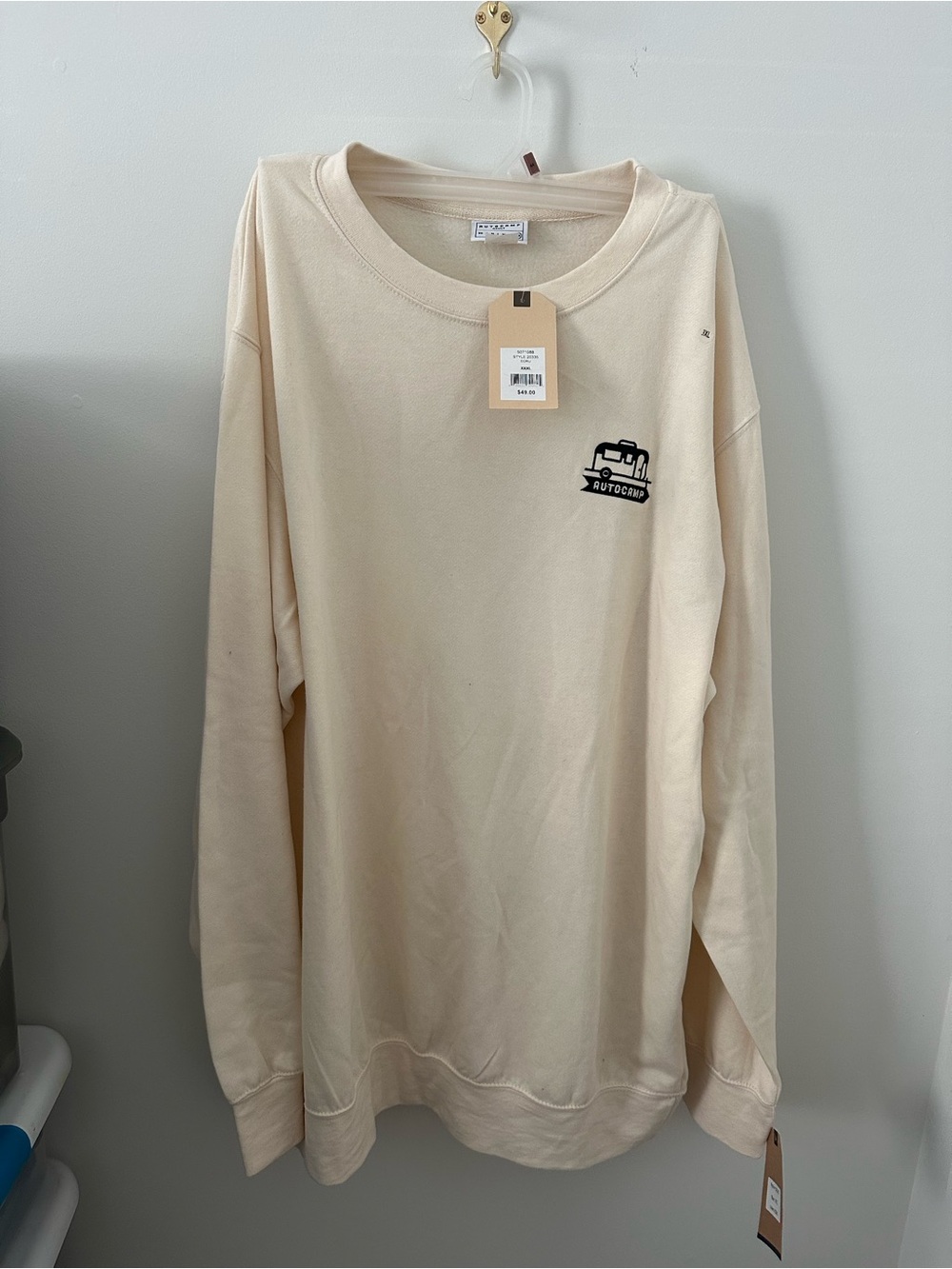 Men's Cream Autocamp Graphic Crewneck Sweater NWT